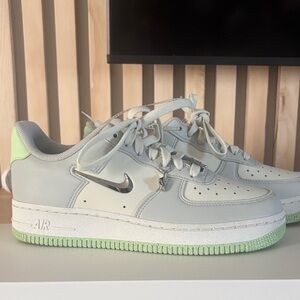 Nike Air Force 1 Low Light Gray with Green Accents